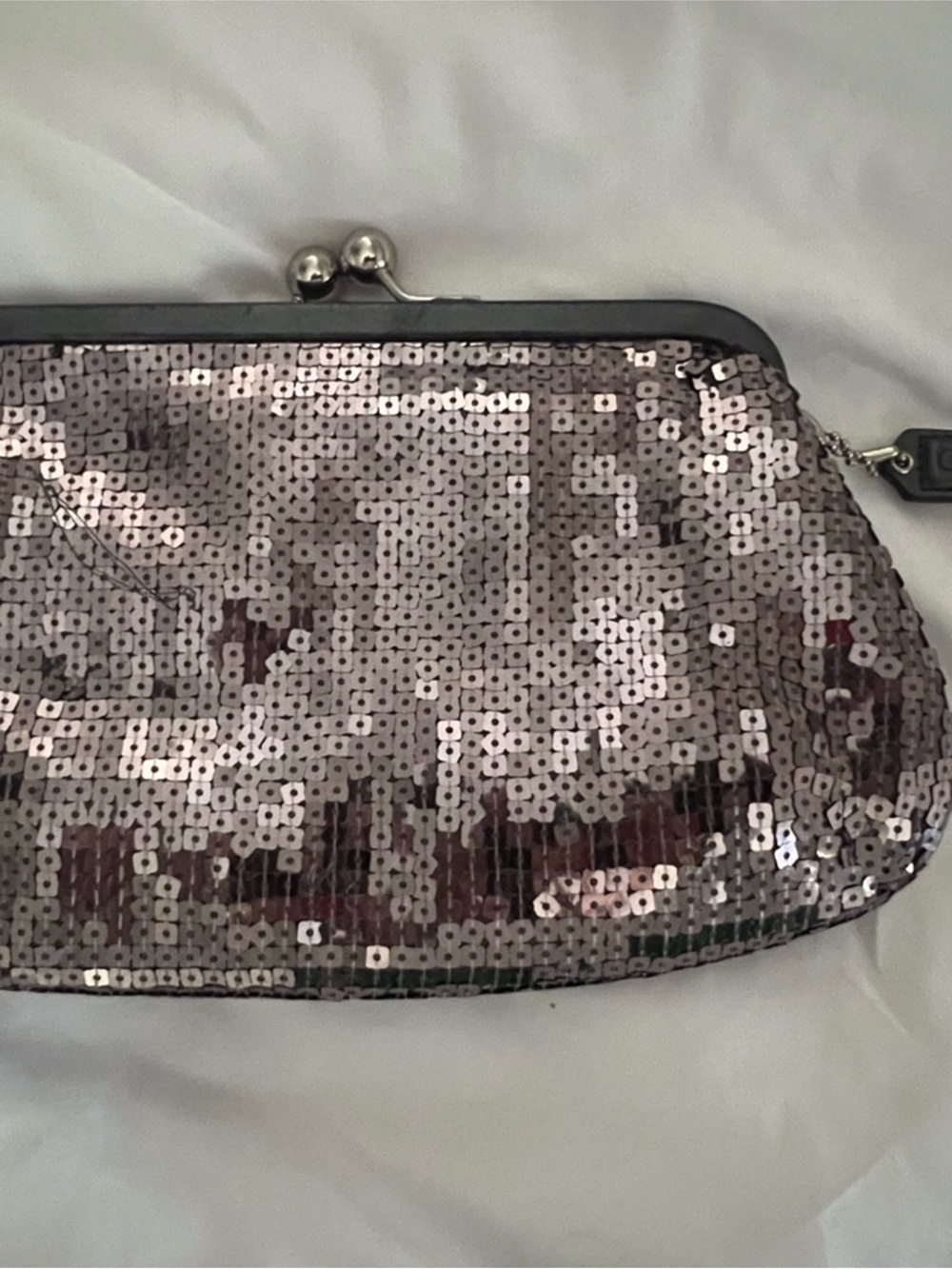 Coach Sequin Wristlet Clutch - Silver - Picture 2 of 6